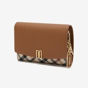 닥스 여성 빅토리아 체크배색 DD 로고 중지갑_DCWA2E423W2