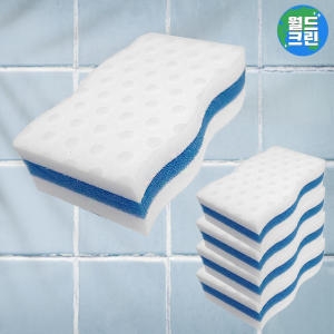 월드크린  오래쓰는 슈퍼 매직블럭 5개 물 청소 스펀지 매직 크리너 폼 블럭 워터 흡수 욕실 주방