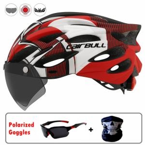썬바이저  INTERGRALLY-MOLDED 남자 여자 사이클링 헬멧 고글 안전 미등 산악 자전거 MTB 자전거 헬멧 CASCO