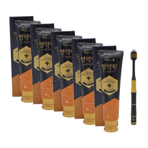 LG생활건강 죽염 명약원 골든프로폴리스 플러스 치약 120g x 5개 + 칫솔 x 1개