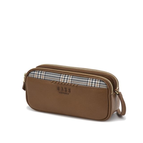 닥스 핸드백 브라운 체크패턴 크로스백_DCWA2F629