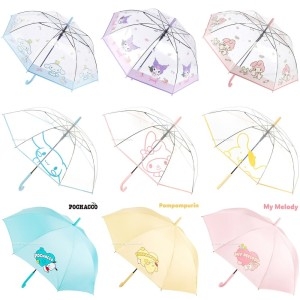 산리오 장우산 시나모롤 우산 쿠로미 마이멜로디 폼폼푸린 포차코 튼튼한 비닐 안전한 투명 우산