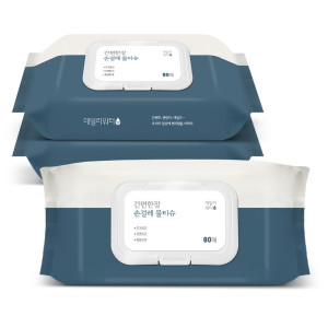 씨앤씨 데일리워터 간편한장 손걸레전용 청소 물티슈 3팩/팩당80매