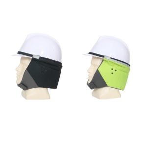 럭키산업 안전모 모자 패딩 방한 귀덮개 형광 검정