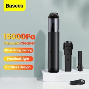 베이스어스  소형 Baseus 15000Pa 자동차 진공 청소기 무선 미니 청소 휴대용 w 인테리어 클리너에 대 한 LED 빛