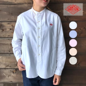 단톤 DANTON 여성 스탠드 칼라 옥스포드 크로스 셔츠 남방 JD-3606YOX