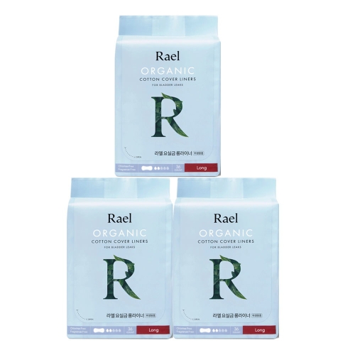 라엘 유기농 순면커버 요실금 롱라이너 3팩