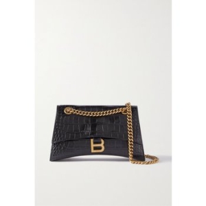 발렌시아가 여성 Crush croc-effect leather shoulder bag 크로스백 716351210IX1000