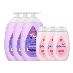 존슨즈베이비 베이비 베드타임 로션, 500ml, 3개 + 핑크로션, 100ml, 3개