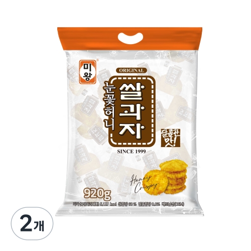 우리씨앤디 미왕 눈꽃허니쌀과자 920g 2개/스낵/간식/조청유과