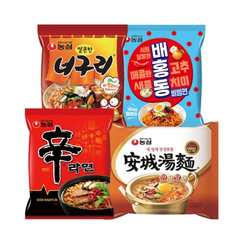 농심  신라면5개 + 안성탕면5개 + 얼큰너구리5개 + 배홍동 비빔면4개