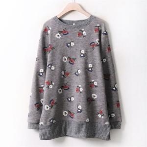 아이우먼 플라워 니트 긴팔티 MN3628M012 빅사이즈 사이즈에서 자유로운 그녀~