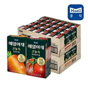 매일유업 매일야채 고농축 토마토의 힘 125ml 12개 + 당근의 힘 125ml 12개