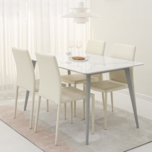 바네스데코  세라믹 사각 마블 4인 식탁세트 1400 의자4