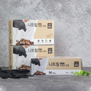 홈에디션명진  명진 니트릴 다용도 장갑 블랙 100매 / 사이즈 선택