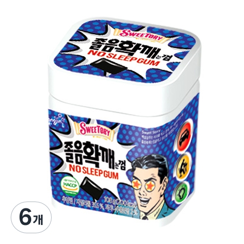 웅진 스위토리 졸음확깨는 껌 108g 6개