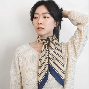 보드미 파트로 쁘띠 사각 스카프 옐로우 줄무늬 봄 코 W9F7E88