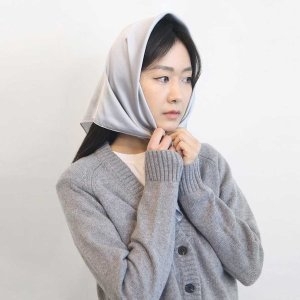 여자 봄 쁘띠 스카프 포카 빈 그레이 방울 목 손수건 W9F7E95