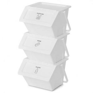 코멧  다용도 데일리 분리수거함 3P 화이트 1개