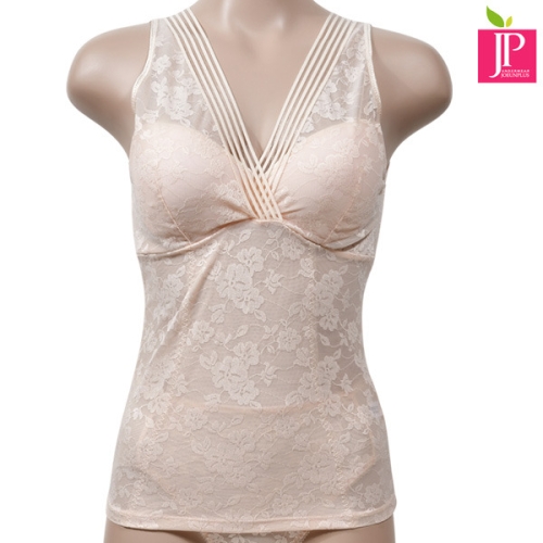 조은 플라워 레이스 스트라이프 V라인 몰드 브라런닝