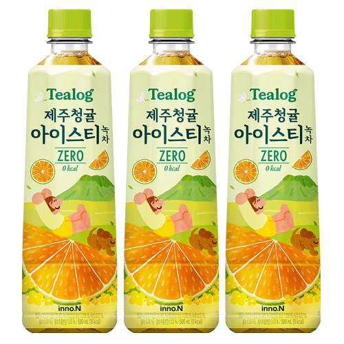 HK이노엔 티로그 제주청귤 아이스티 제로 녹차 500ml