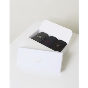 헤지스 남성 도트무늬 컬러배색 양말 3종 세트_HJSS2E033WT