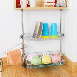 아이에스컴퍼니  기둥식 식기건조 싱크대선반  400 2단