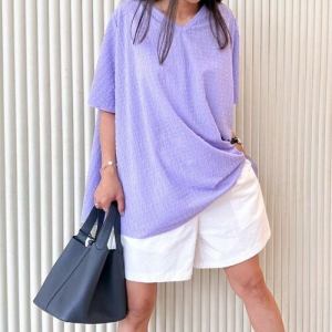 나야홍 빅사이즈 307 브이박시날개블라우스 DEHO458