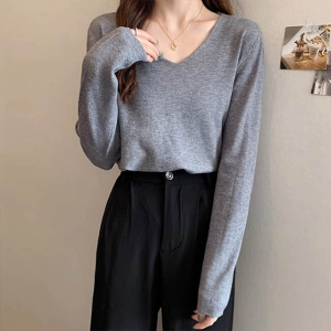 앤드스타일 어썸 U6로린소프트 브이넥 긴팔 니트_261317