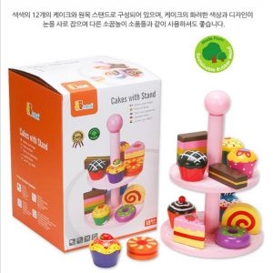 컵케이크와 스탠드 유아장난감 교육용 장난감 놀이 교