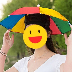 레인보우 우산모자 햇빛가리개 이벤트 그늘막 모자