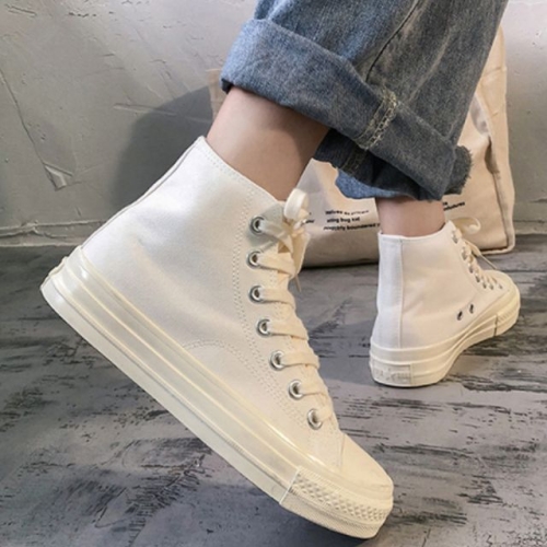 깔끔한 올화이트 스니커즈 하이 로우 캐주얼화 운동화 6905775