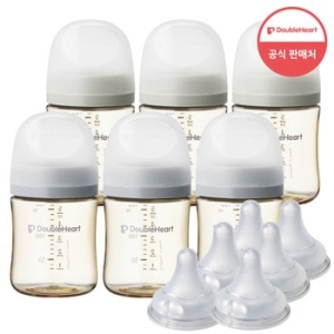 더블하트 3세대 160ml 모먼트 트윈팩 3개 젖병6개 +젖꼭지 6개