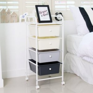 모나리자 벨라지오 이동식 모던 트롤리 수납장 정리함 4단