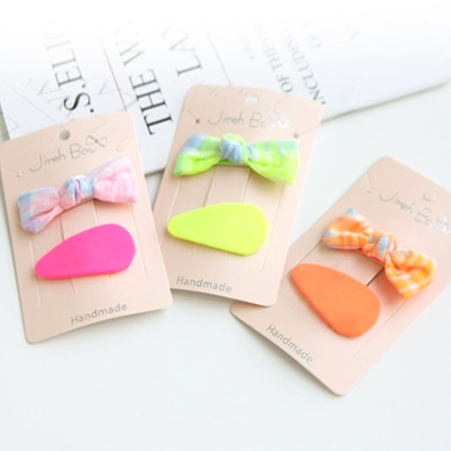 네온  에이치플러스몰 리본 헤어핀 2종세트 아동 똑탁핀 W8EFAFE