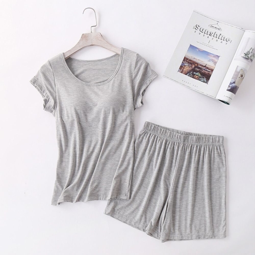 노브라 홈웨어 반바지 캡내장 반팔 W9223BD