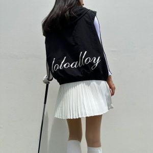 로로얼로이 골프여름조끼 바람막이 릴렉스핏 후드집업 골프베스트 여성골프웨어