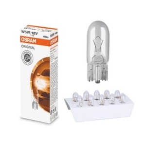 오스람  T10, W5W,12V 10개입 차량용 실내등 미등 번호판등 번데기전구 꼬마전구