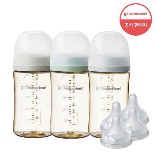 더블하트 트리플팩 240ml + 젖꼭지 4개