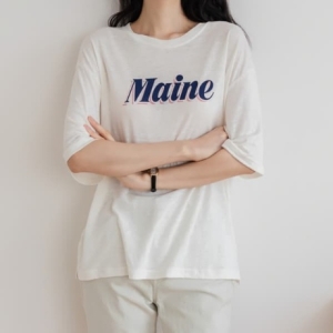 바보사랑 여성 여름 데이릴 썸머 박스 린넨 반팔티