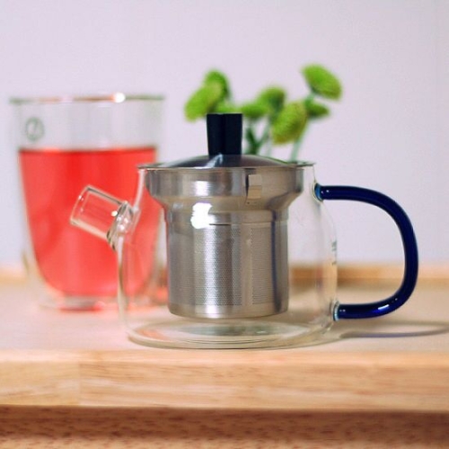 SM 블랙라벨 내열유리티팟 470ml 시그마048c(블루핸들)