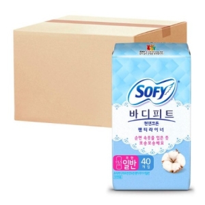 쏘피 천연코튼 팬티라이너 일반 무향 40P 24개 1BOX