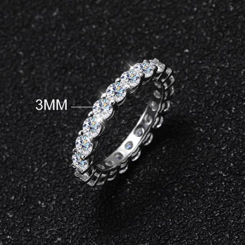 스털링  프로포즈 반지 Korea style 7carat 5MM 모이사나이트 여성용 행 925 실버 전체 다이아몬드 영원한 신부 웨..