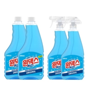 윈덱스 유리세정제 본품 500ml 2개+리필500ml 2개