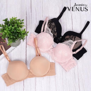비너스 브라 팬티 노와이어 풀컵 노라인 레이스 보정 브래지어 여성 속옷 심리스