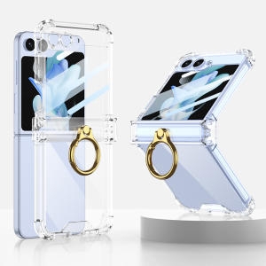 OMT  갤럭시Z 플립5 힌지보호 핑거링 하드 투명 케이스 (OCS-ZFL5C)