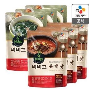 CJ제일제당  비비고 육개장 500g x 3개 + 소고기 미역국 500g x 3개