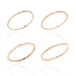 조이엘 14K 레이어드 볼드 링 2종 세트 JRS414KRG