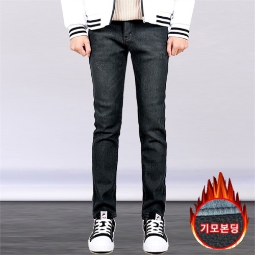 프랭키뉴욕 남자 겨울 기모 본딩 스판 일자 청바지 40까지 빅사이즈 연청 중청 검정 진청_IDPA01-1