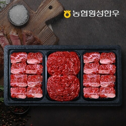 동횡성농협 농협횡성한우 어사품 1등급 갈비정육세트 1호 1.6kg